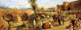 Weeks_Edwin_Lord_Arrival_of_a_Caravan_Outside_The_City_of_Morocco